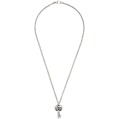 Shop Gucci Silver Double G Key Necklace