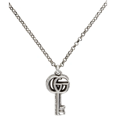 Shop Gucci Silver Double G Key Necklace