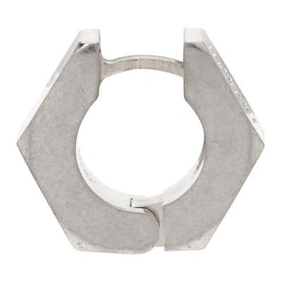 Shop Off-white Silver Hexnut Single Earring In Metal No Color