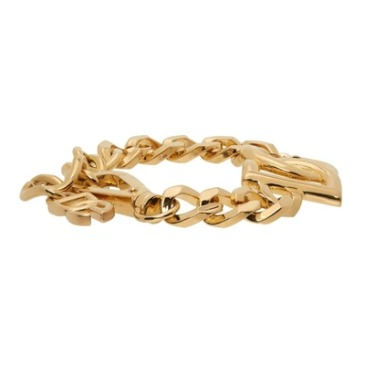 Shop Dolce & Gabbana Gold Logo Chain Bracelet In Zoo00 Oro