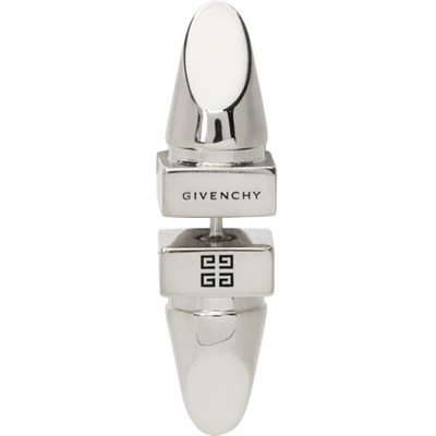 Shop Givenchy Silver G Studs Earrings In 040-silvery