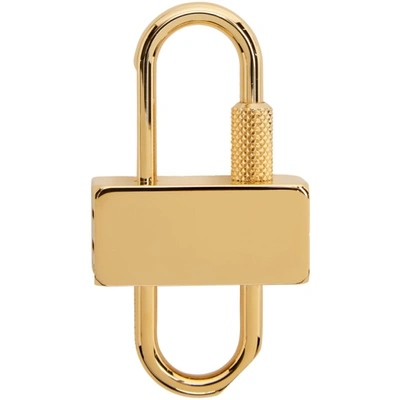Shop Givenchy Gold U Padlock Keychain In 710-golden Yellow