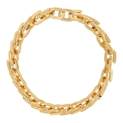 Shop Givenchy Gold Medium G Link Necklace In 710-golden Yellow