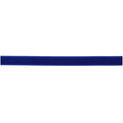 Shop Bottega Veneta Blue Herringbone Belt In 4290 Cobalt Navy/cob