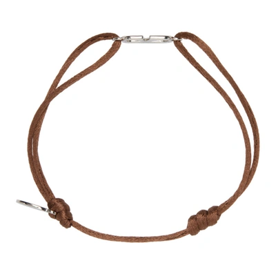 Shop Valentino Brown Cord Vlogo Bracelet In Hg5 Selleri