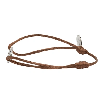 Shop Valentino Brown Cord Vlogo Bracelet In Hg5 Selleri