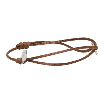 Shop Valentino Brown Cord Vlogo Bracelet In Hg5 Selleri