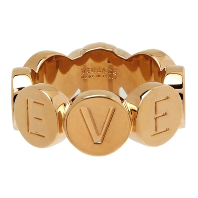 Shop Versace Gold Medusa Logo Ring