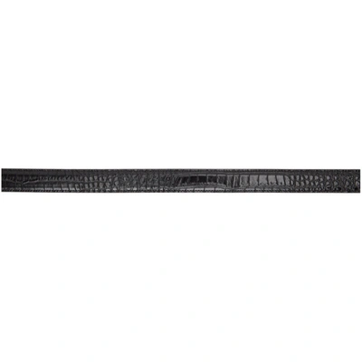 Shop Dsquared2 Black Croc 80s Logo Belt In M1601