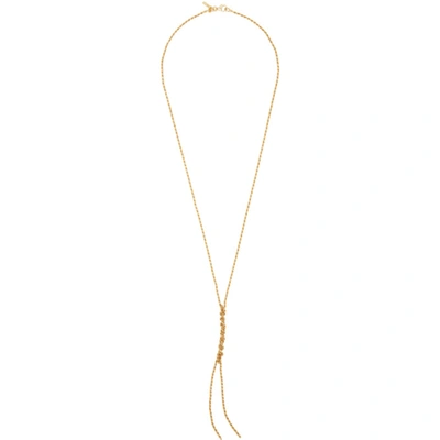 Shop Emanuele Bicocchi Gold Crochet Y-shaped Necklace