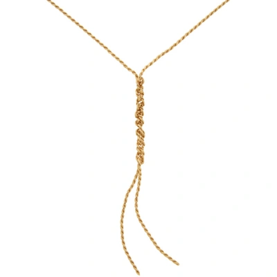 Shop Emanuele Bicocchi Gold Crochet Y-shaped Necklace