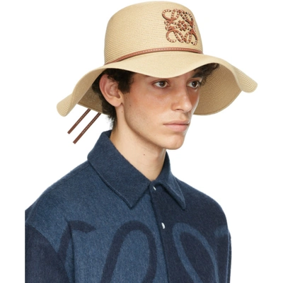 Shop Loewe Beige Paula's Ibiza Paper Capeline Beach Hat In 2123 Natura