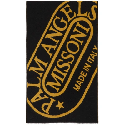 Shop Palm Angels Black & Yellow Missoni Edition Heritage Scarf In Black Yello