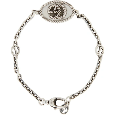 Shop Gucci Silver Gg Marmont Chain Bracelet In 0701 Silver