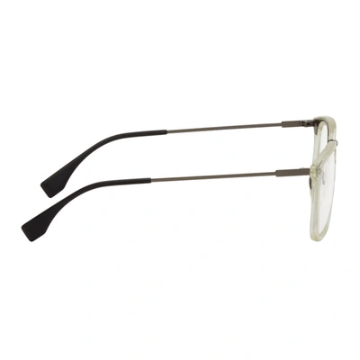 Shop Fendi Transparent & Gunmetal Square Glasses In 0v81 Dkrut