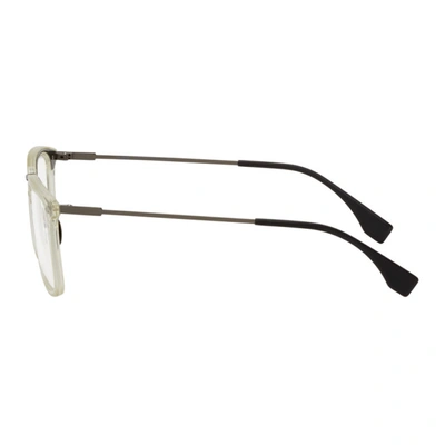 Shop Fendi Transparent & Gunmetal Square Glasses In 0v81 Dkrut