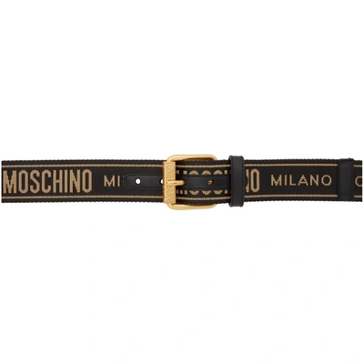Shop Moschino Black Ribbon Fantasy Belt In A2555 Black