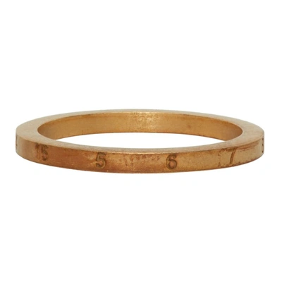 Shop Maison Margiela Gold Slim Numbers Ring In 950 Yellow Gold Plat