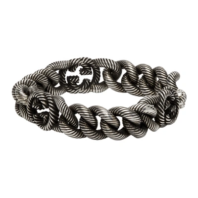 Shop Gucci Silver Interlocking G Bracelet