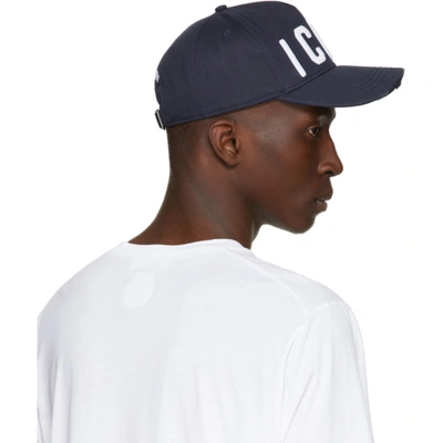 Shop Dsquared2 Navy 'icon' Baseball Cap In M190