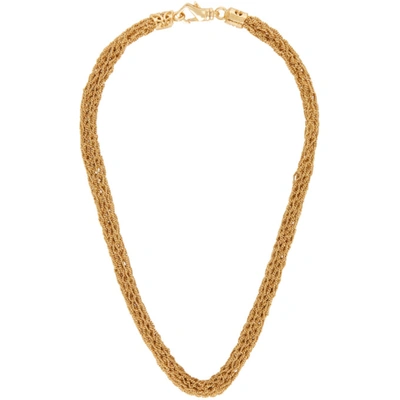 Shop Emanuele Bicocchi Gold Crocheted Short Necklace