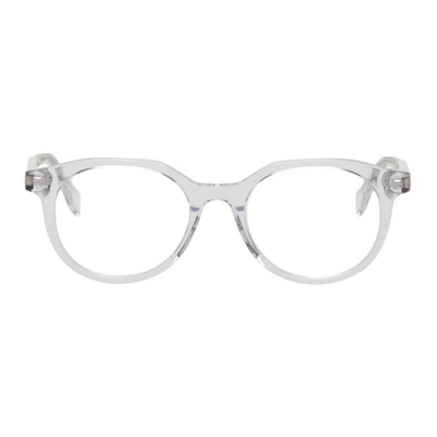 Shop Fendi Transparent Modified Oval Glasses In 0900 Crystal