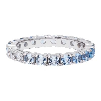 Shop Hatton Labs Ssense Exclusive Silver & Blue Topaz Eternity Ring In Grad Blue