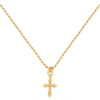 Shop Emanuele Bicocchi Ssense Exclusive Gold Cross Necklace