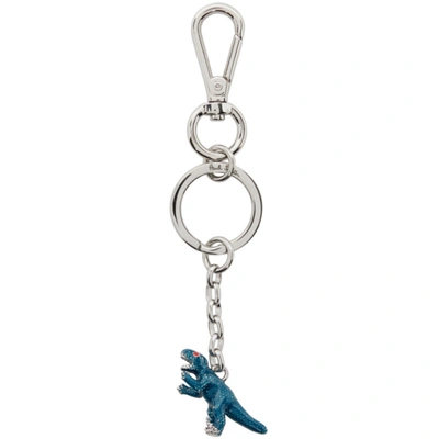 Shop Paul Smith Blue 3d Dino Keychain In 1a White