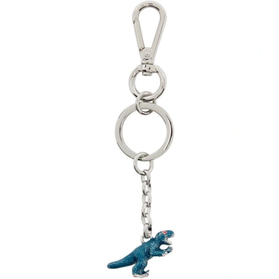 Shop Paul Smith Blue 3d Dino Keychain In 1a White