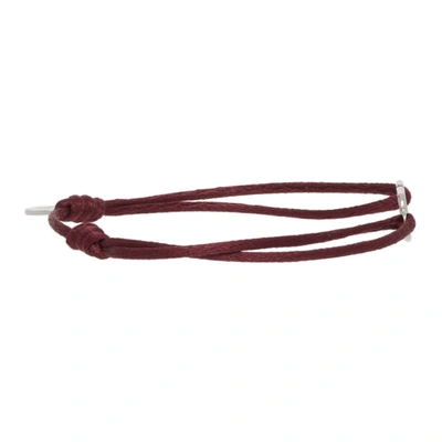 Shop Valentino Burgundy Cord Vlogo Bracelet In C52 Cerise