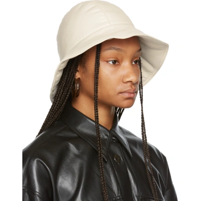 Nanushka Off-white Vegan Leather Cameron Bucket Hat | ModeSens