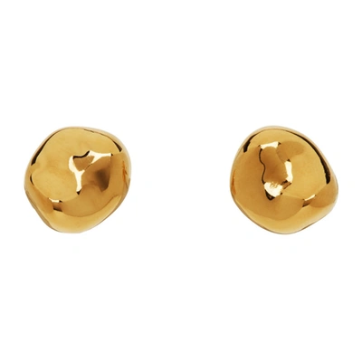 Shop Agmes Gold Small Gia Stud Earrings
