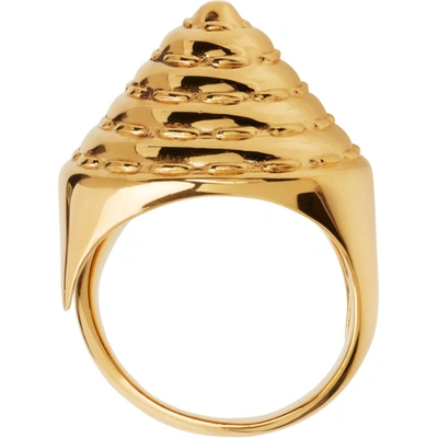 Shop Jean Paul Gaultier Ssense Exclusive Gold Alan Crocetti Edition Cone Bra Knuckle Ring In 92-gold