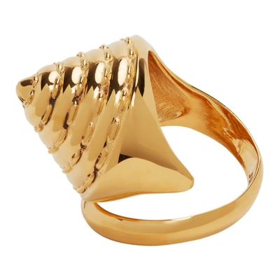 Shop Jean Paul Gaultier Ssense Exclusive Gold Alan Crocetti Edition Cone Bra Knuckle Ring In 92-gold