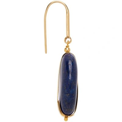 Shop Isabel Marant Gold & Navy Stone Earrings In 30na Navy