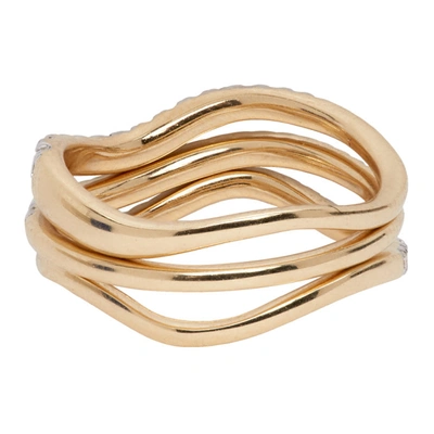 Shop Adina Reyter Gold Pavé Wave Ring Set