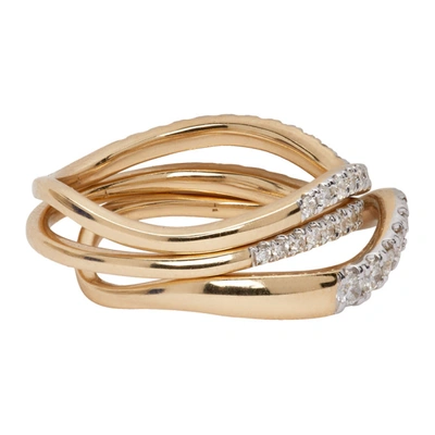 Shop Adina Reyter Gold Pavé Wave Ring Set