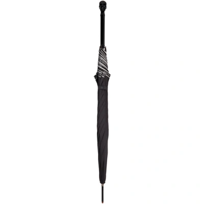 Shop Alexander Mcqueen Black Selvedge Classic Umbrella In 1078 Black/