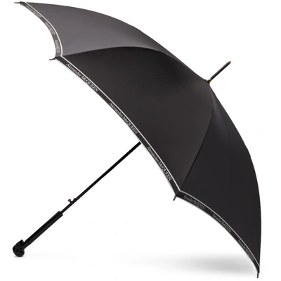 Shop Alexander Mcqueen Black Selvedge Classic Umbrella In 1078 Black/