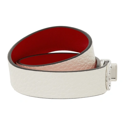 Shop Christian Louboutin White Elisa Double Bracelet In W167 White