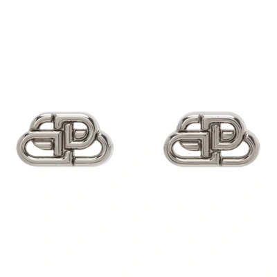 Balenciaga Silver Xs Bb Stud Earrings | ModeSens
