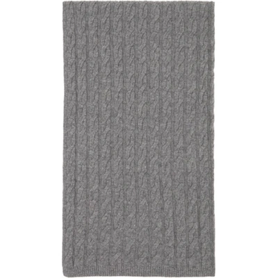 Shop Totême Grey Cashmere Cable Knit Scarf In 250 Grey