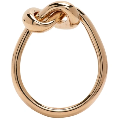 Shop Adina Reyter Gold Chunky Tube Knot Ring In Yellow Gold