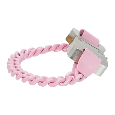 Shop Alyx Pink Chain Link Buckle Bracelet