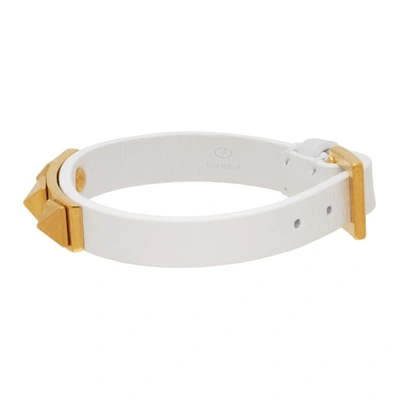 Shop Valentino White Rockstud 3 Stud Bracelet