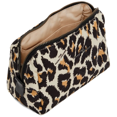 Shop Marc Jacobs Beige & Black Leopard 'the Beauty' Cosmetic Pouch In Natural Mul