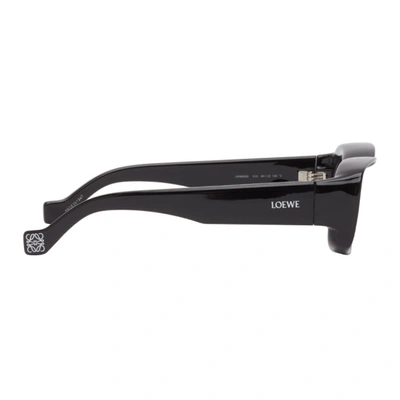 Shop Loewe Black Paula's Ibiza Square Sunglasses In 01a Shiny Black