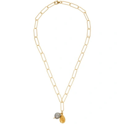 Shop Alighieri Ssense Exclusive Gold Solitary Tear At Dusk Necklace