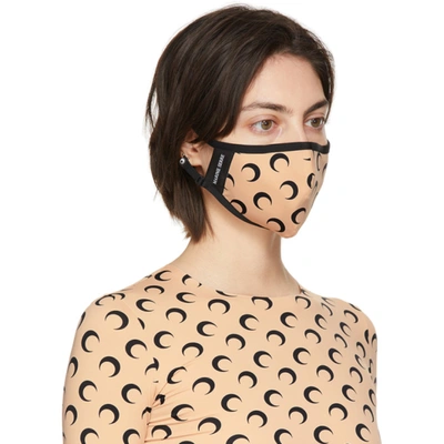 Marine Serre Tan & Black Allover Moon Daily Wear Mask In 09 All Over